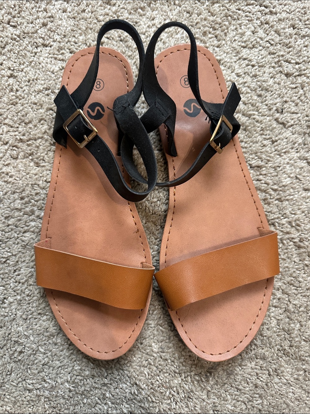 Two-Tone Brown and Black Women's Slingback Sandals